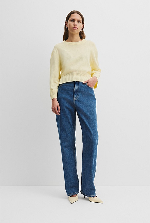 Organically Grown Cotton Linen Crop Knit | Country Road