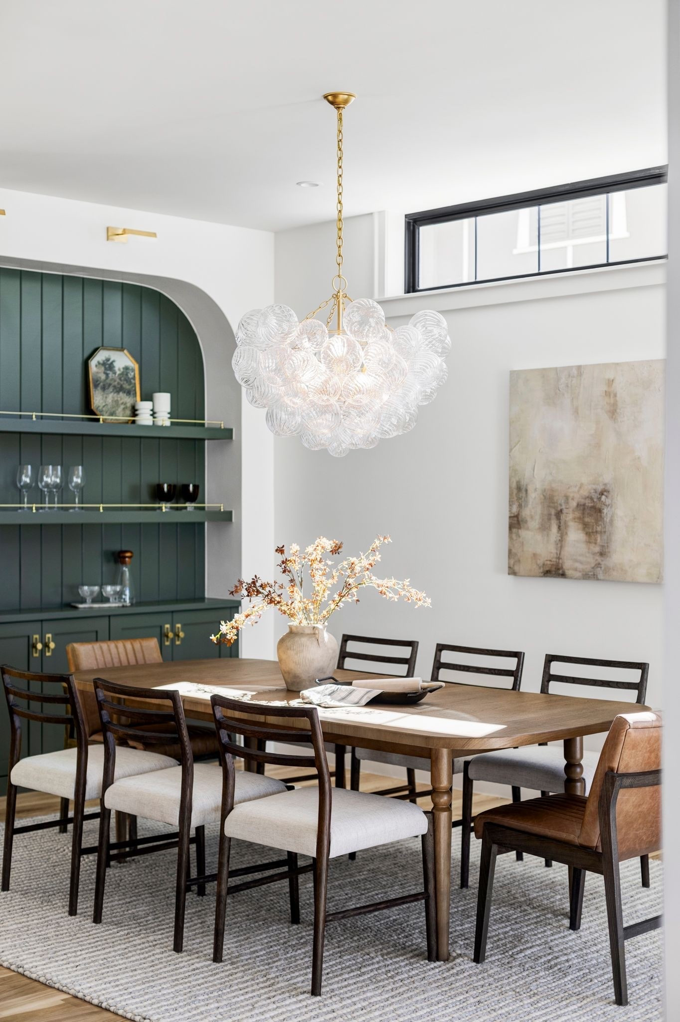 Moody green built-in, warm wood table, brass touches throughout in this stunning dining room. 

Dining table, designer, McGee and co

#LTKdayinmylife #LTKHome