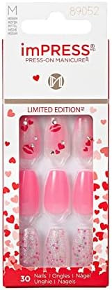 KISS imPRESS Press-On Manicure Limited Edition Valentine Nails, ‘Best of Me', 30 Count | Amazon (US)