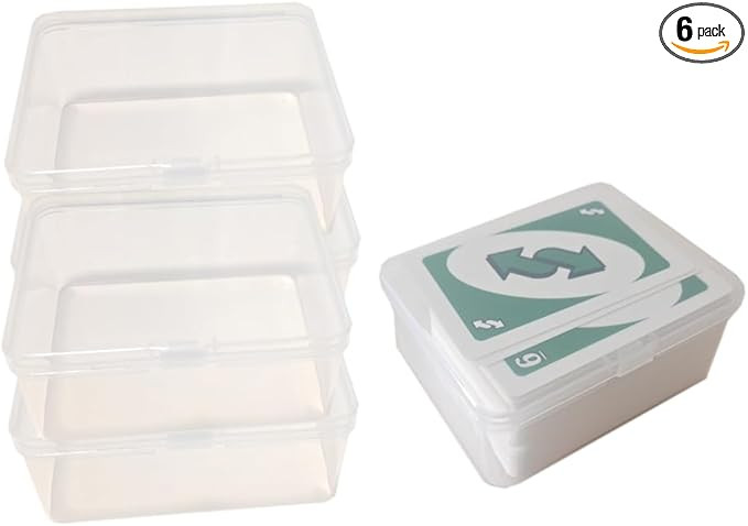 6PCS Plastic Game Card Storage Box, UNO Card Case, playing card box, High Capacity Playing Card C... | Amazon (US)