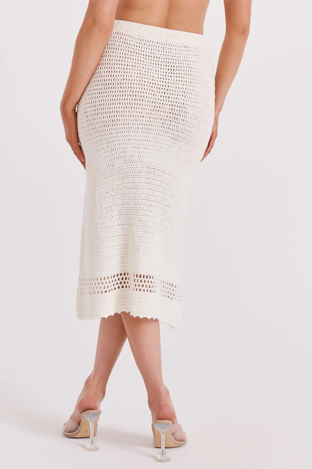 Paris Crochet Midi Skirt - Ivory | Meshki (APAC)