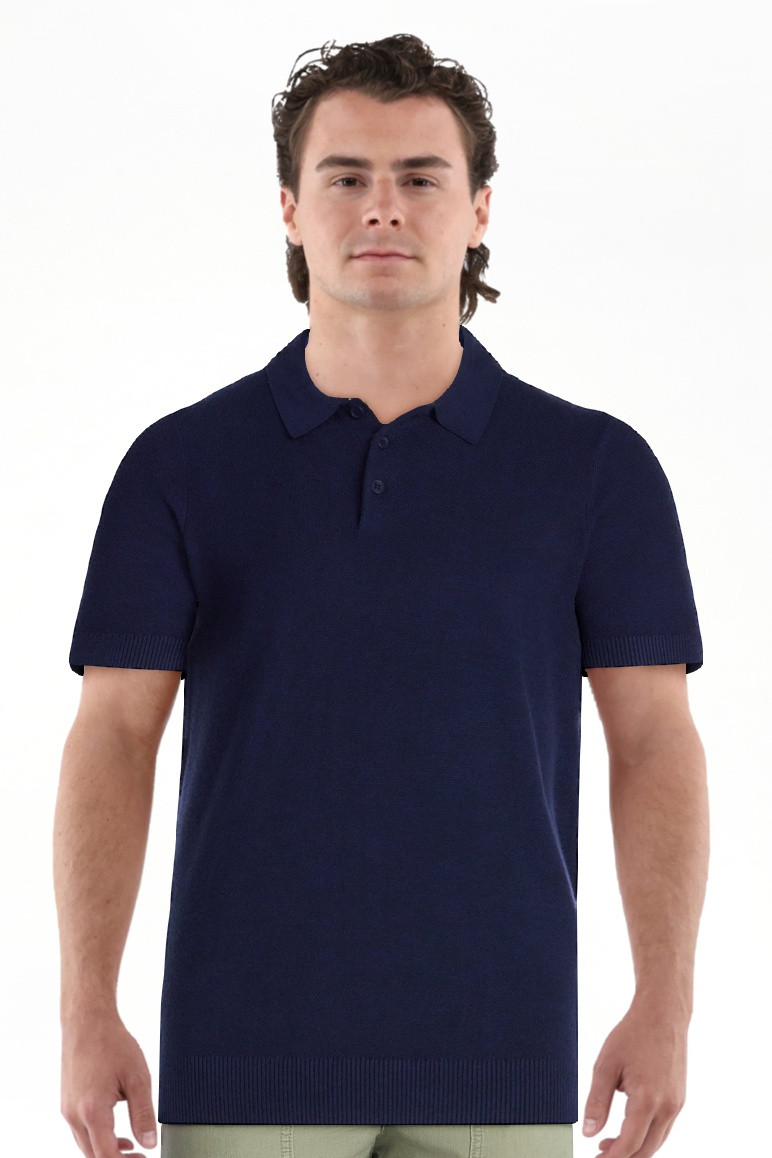 Free Assembly Men's Textured Polo Sweater with Short Sleeves, Sizes S-3XL | Walmart (US)