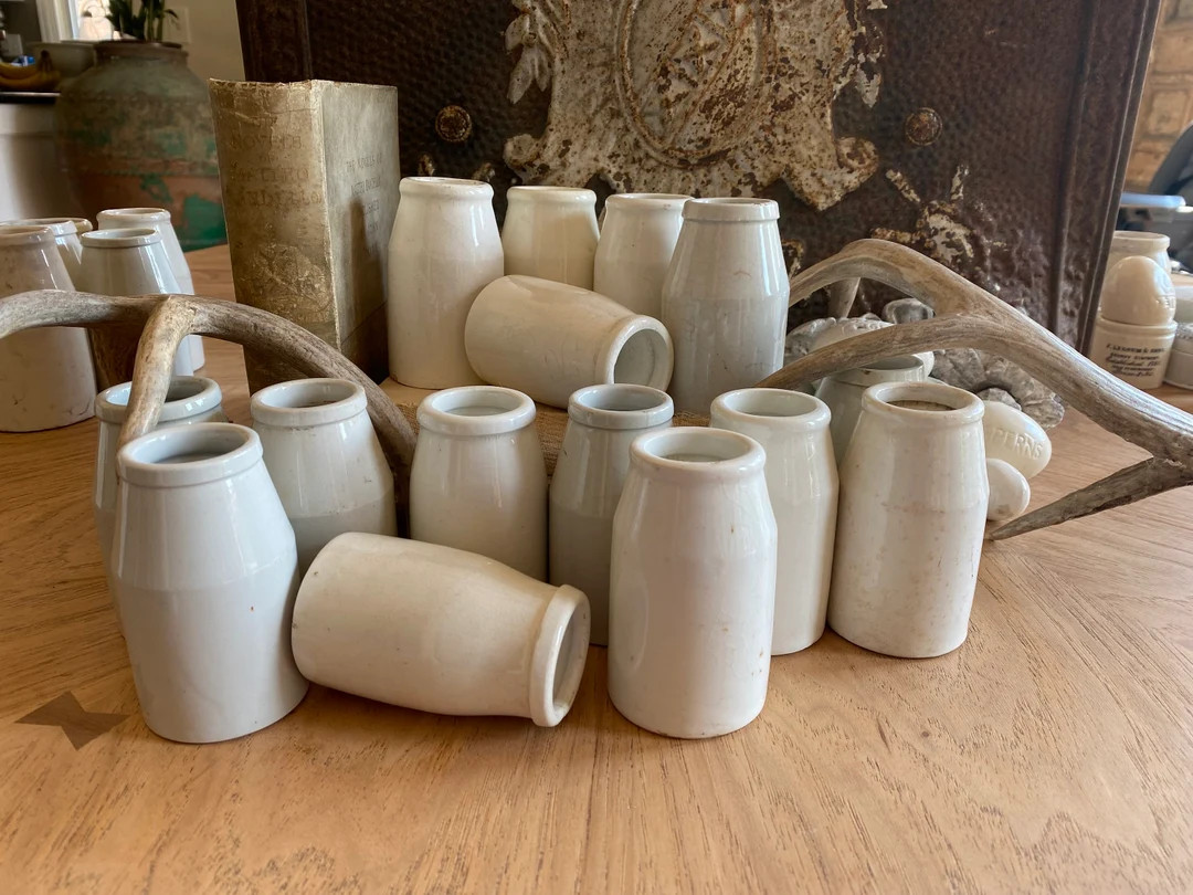 Antique English White Ironstone Churn Cream Pots C. 1880 1 - Etsy Canada | Etsy (CAD)