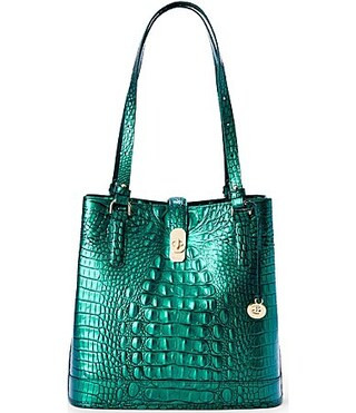BRAHMIN Melbourne Collection Fiora Bucket Bag - Mystic Green | Dillard's