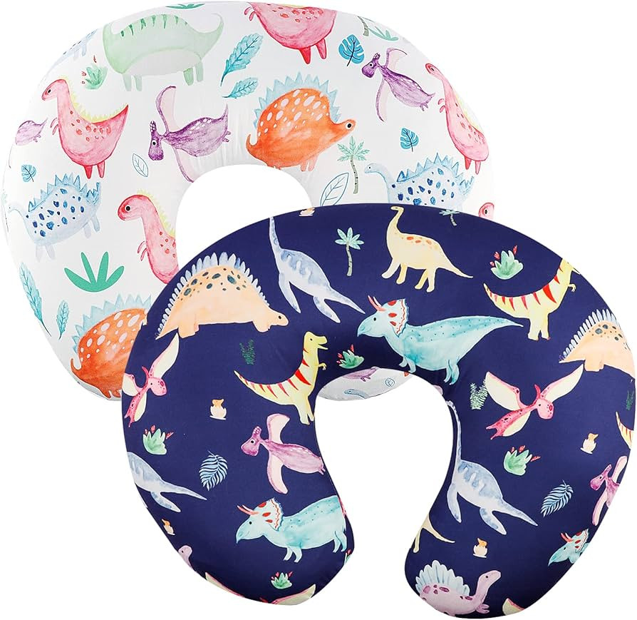 Dinosaur Nursing Pillow Cover Set Baby Boys & Girls, 2Pack Twins Breastfeeding Pillow Slipcover C... | Amazon (US)