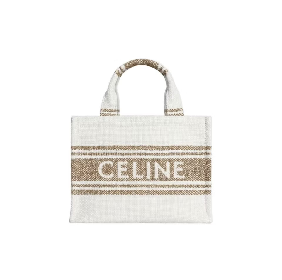 Women's Celine Small Cabas Striped Textile with Celine Jacquard Tote in Tobacco/Tan | StockX