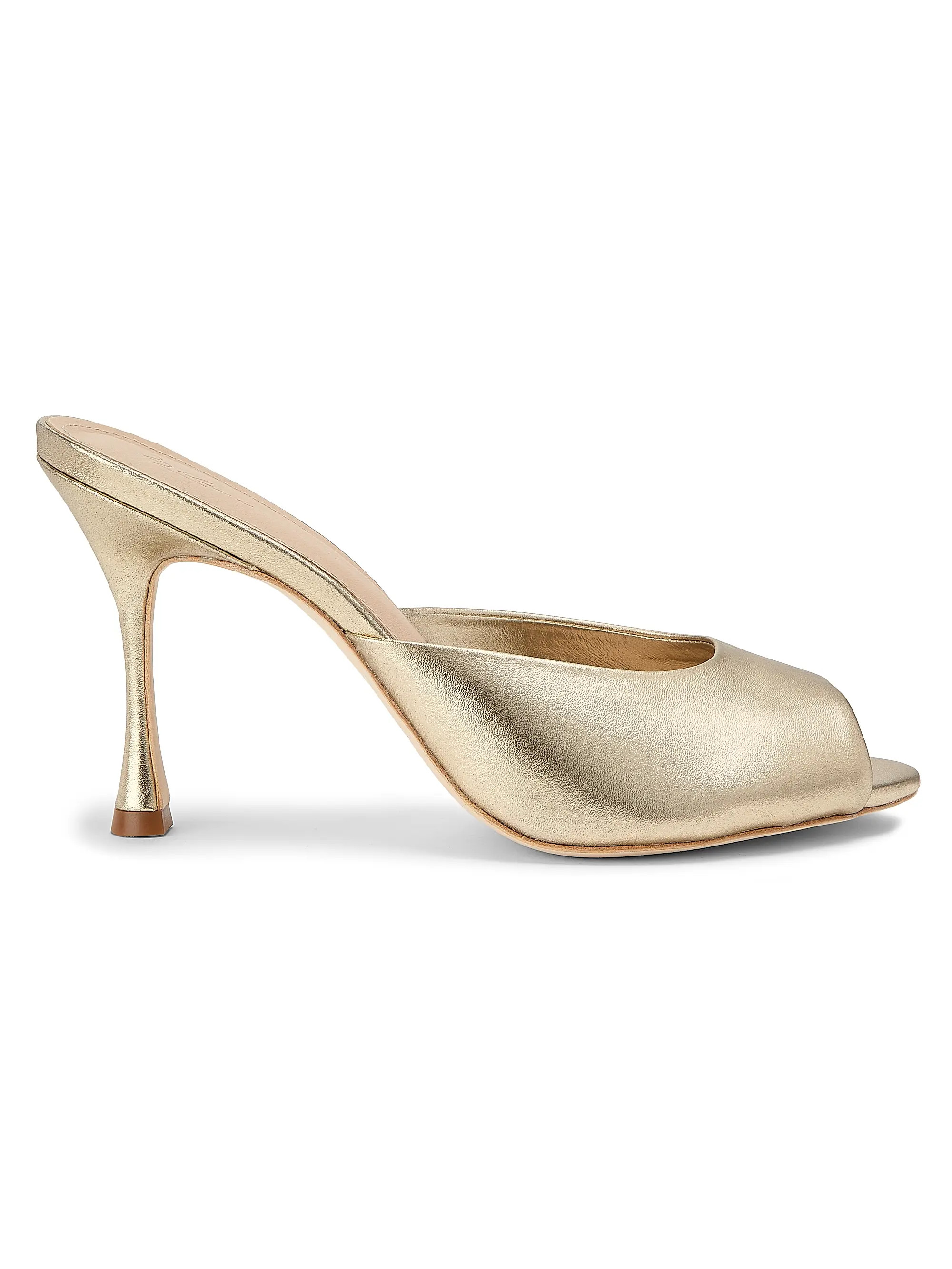 90MM Leather Peep-Toe Mules | Saks Fifth Avenue