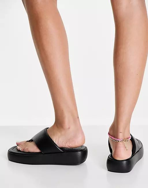 ASOS DESIGN Francesca flatform sandals in black | ASOS (Global)