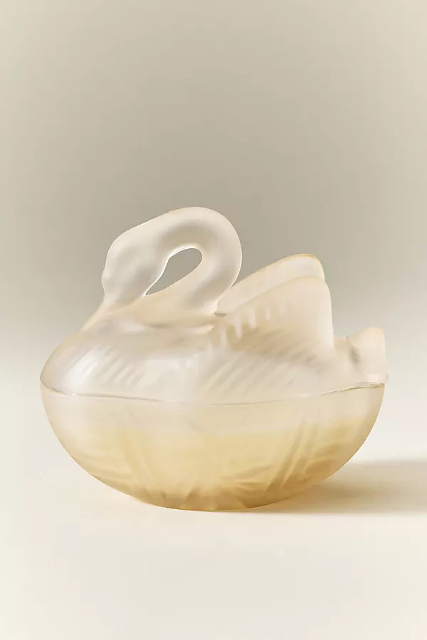 Spring Swan Floral Fresh Grass & Hyacinth Figural Glass Candle | Anthropologie (US)