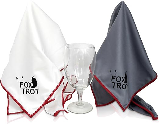 Fox Trot Large Microfiber Polishing Cloths (2 Pack White | Gray) | Streak Free, Lint Free Shine a... | Amazon (US)