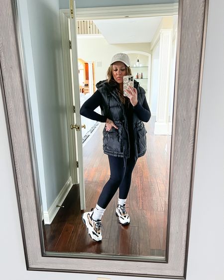 Spring outfits. Spring transition outfit. Spring look. Amazon bodysuit. Workout jumpsuit. Chunky sneakers. Steve Madden. Puffer vest. 

#LTKFind #LTKSeasonal #LTKstyletip