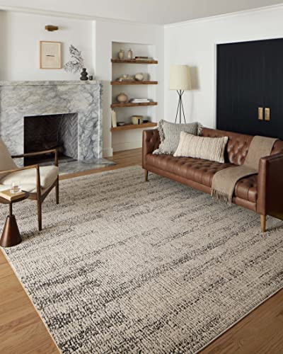 Loloi II Darby Collection DAR-02 Oatmeal/Charcoal 6'-7" x 9'-3" Area Rug | Amazon (US)