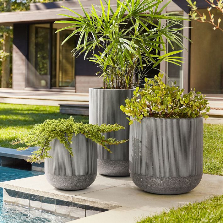 Textured Radius Ficonstone Indoor/Outdoor Planters | West Elm (US)