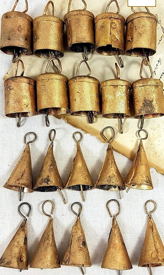 Handmade Rustic Iron Metal Vintage Bells Chime Jingle Bell Cow Bells 2" H (Set of 20 Pieces) | Amazon (US)