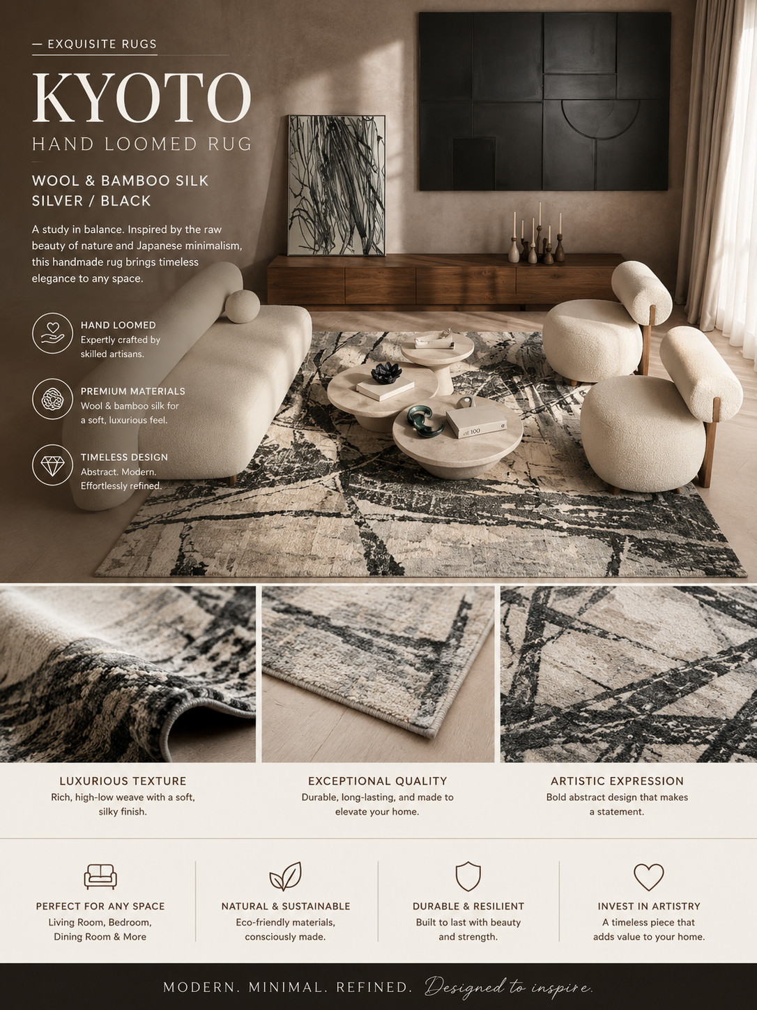 This rug feels like modern art for your floor ✨
The abstract black-and-silver pattern makes such a bold designer statement while still keeping the space calm, minimal, and luxurious.

I love how high-end and editorial this looks — like something straight out of a luxury interior magazine 🤍

Perfect for modern homes that need one elevated statement piece.

#ltkhome #luxuryinteriors #modernhome #designerhome #ruglove 

 #LTKHome