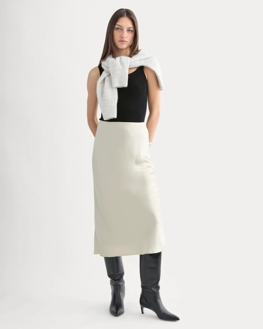 Slip Skirt in Silk Charmeuse | Peyote | Everlane