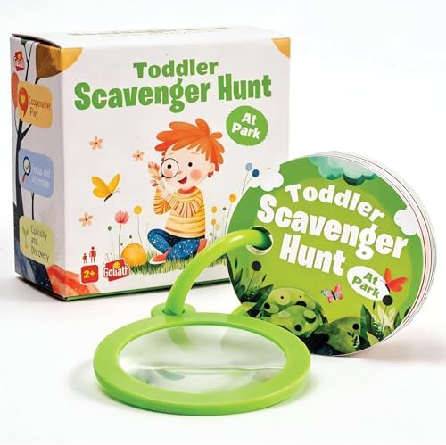 Scavenger Hunt Cards at the Park | Kids Outdoor Activity Cards Game with Magnifying Lens | Nature... | Amazon (US)