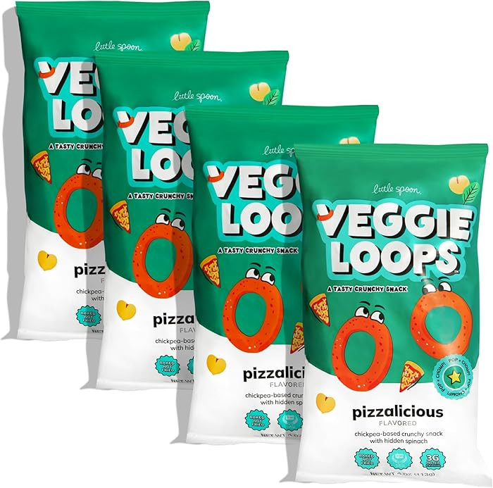 Little Spoon Pizzalicious Veggie Loops, Chickpea and Spinach Snack, Baked Not Fried, Avocado Oil,... | Amazon (US)