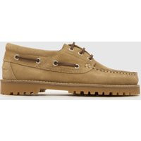 schuh Lovington Suede Boat Flats in Taupe | Schuh