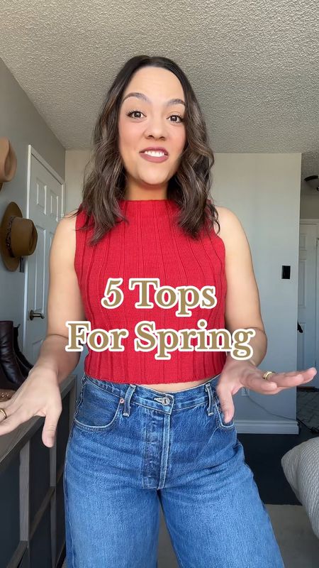 The five tops you need for spring!

1. Something colourful - Reformation red knit sleeveless top, I have a size medium. 
2. Something ruffled - H&M cream long sleeved ruffled blouse, I have a medium. 
3. Something structured - Dissh sleeveless pinstriped longline vest, I have a size 8. 
4. Something patterned - Ganni leopard print peplum tie-front top, I have a size 40. Similar options linked. 
5. Something sheer - Dissh black sheer T-shirt, I have a medium. 



#LTKSeasonal #LTKstyletip #LTKVideo