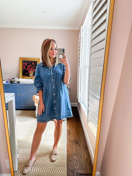 This Amazon denim dress is SO stinking cute and perfect for the summer to fall transition. I have an XS and it even fits my growing bump!

#LTKbump #LTKSeasonal #LTKstyletip