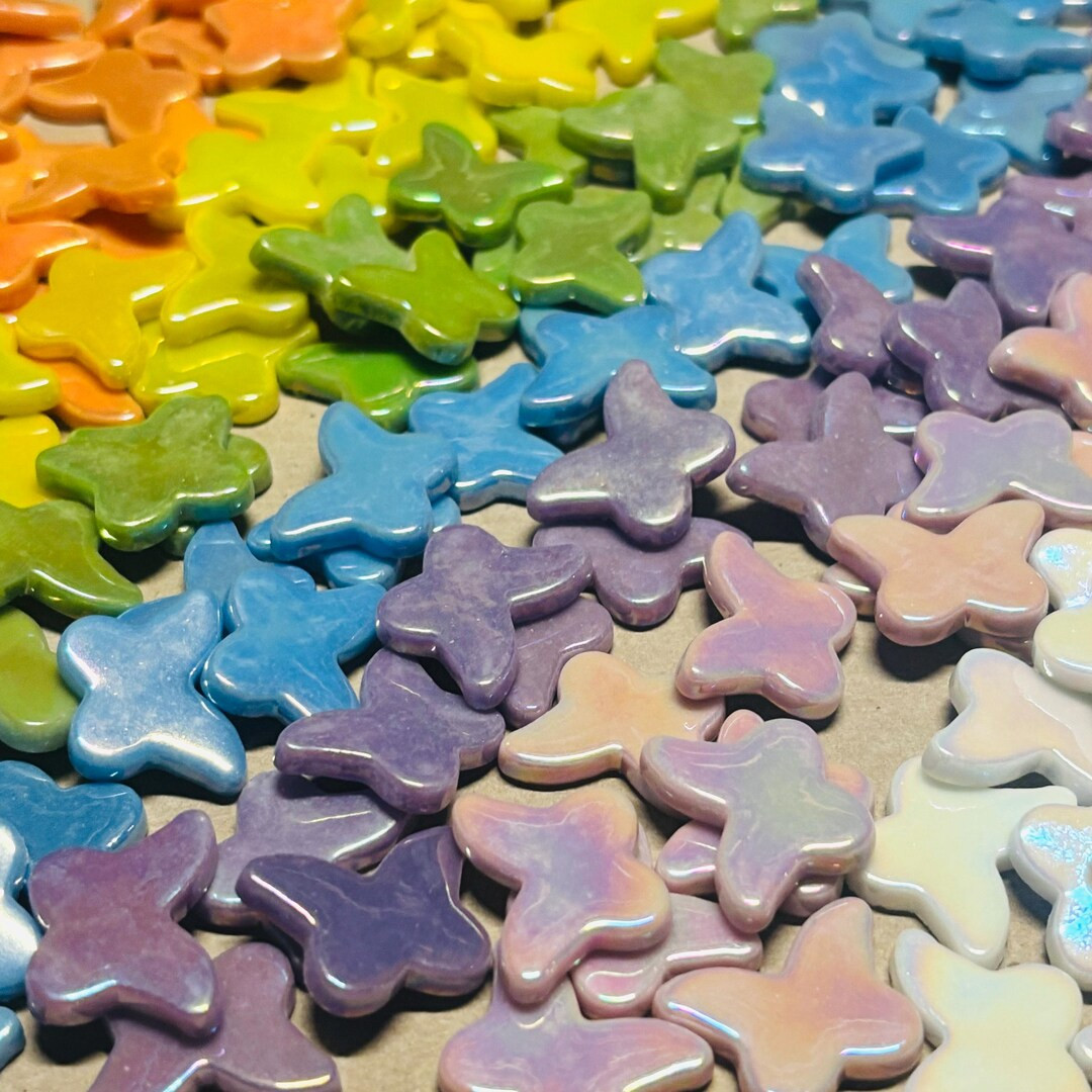 24 Iridescent Ceramic Butterfly Tiles - Etsy | Etsy (Global)