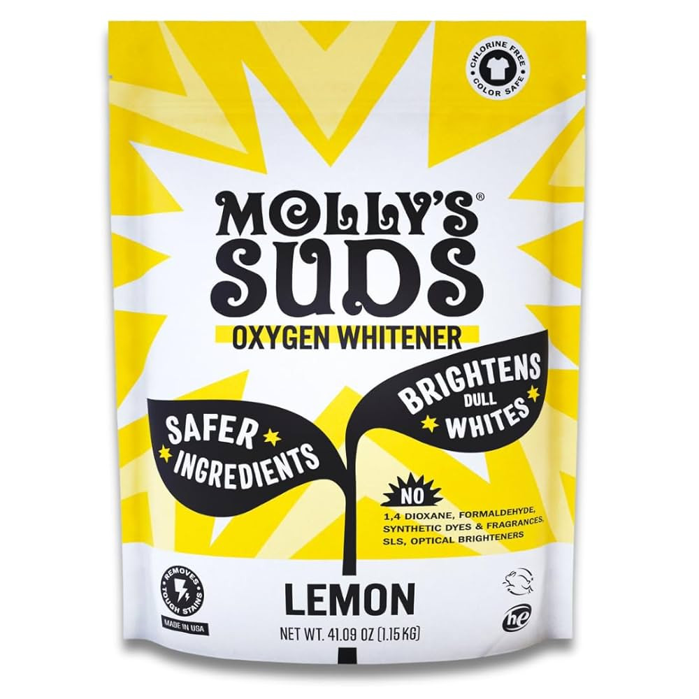 Molly's Suds Oxygen Whitener | Powerful Bleach Alternative, Chlorine Free & Color Safe | Brighten... | Amazon (US)