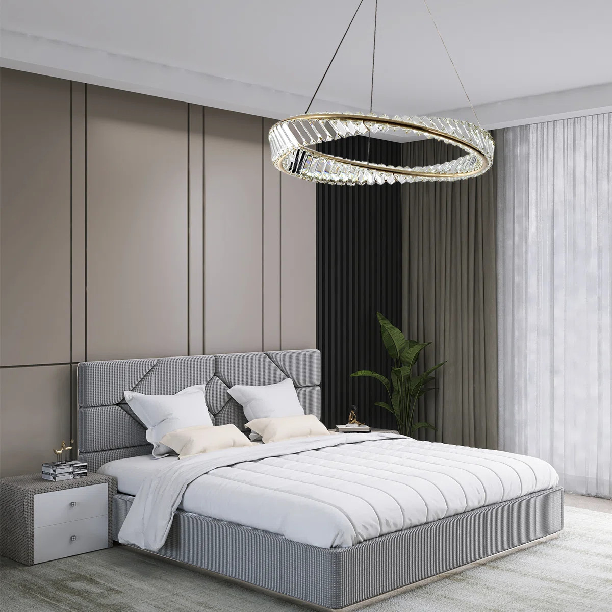 Gentri 23.6 in Dimmable LED Ring Chandelier with Crystal Accents | Wayfair North America