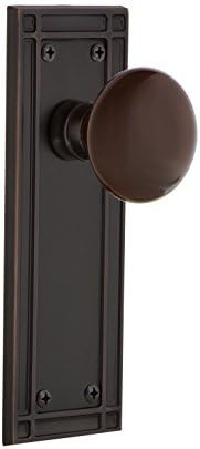 Nostalgic Warehouse Mission Plate Single Dummy Brown Porcelain Door Knob in Timeless Bronze | Amazon (US)