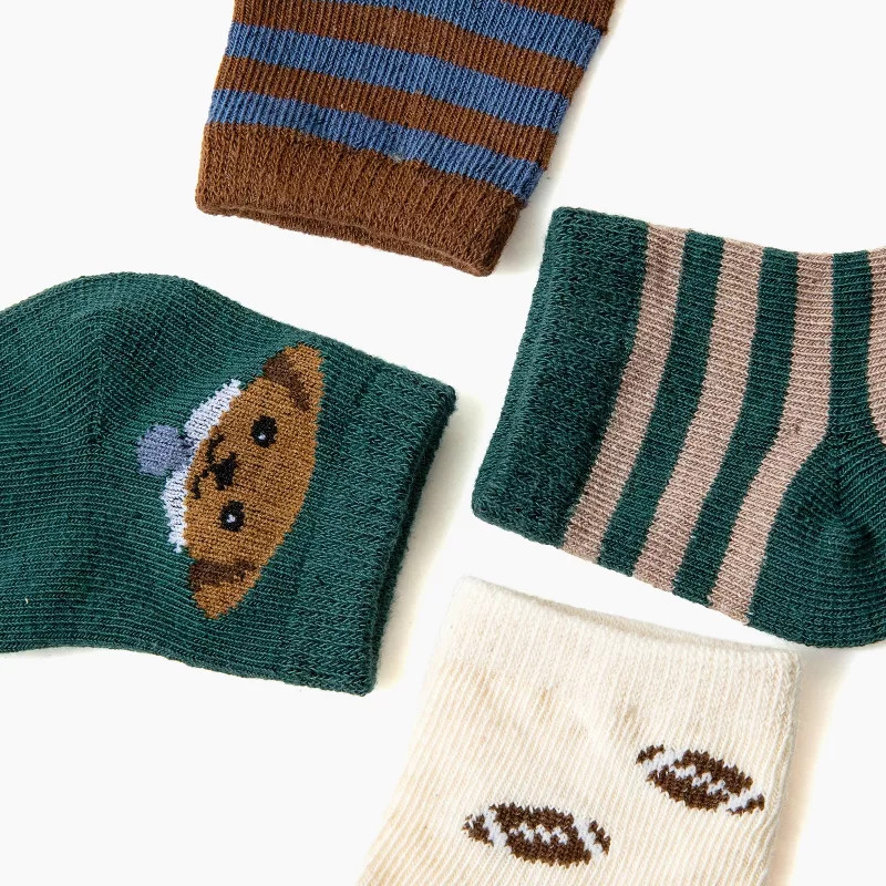 Picolette by Olivia Culpo Baby Boys' Oliver Dog ankle Socks - Green/brown/white 3-12M | Target