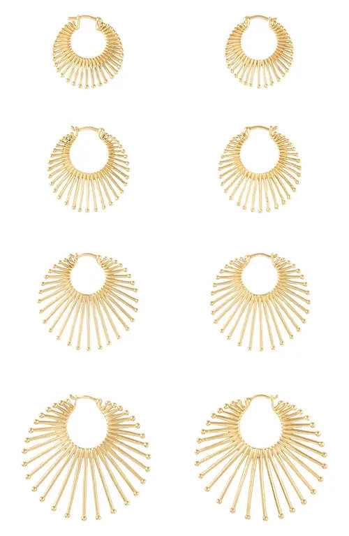 EDEN PRESLEY Small Roar Lion Diamond Hoop Earrings in Yellow Gold/Diamond at Nordstrom | Nordstrom