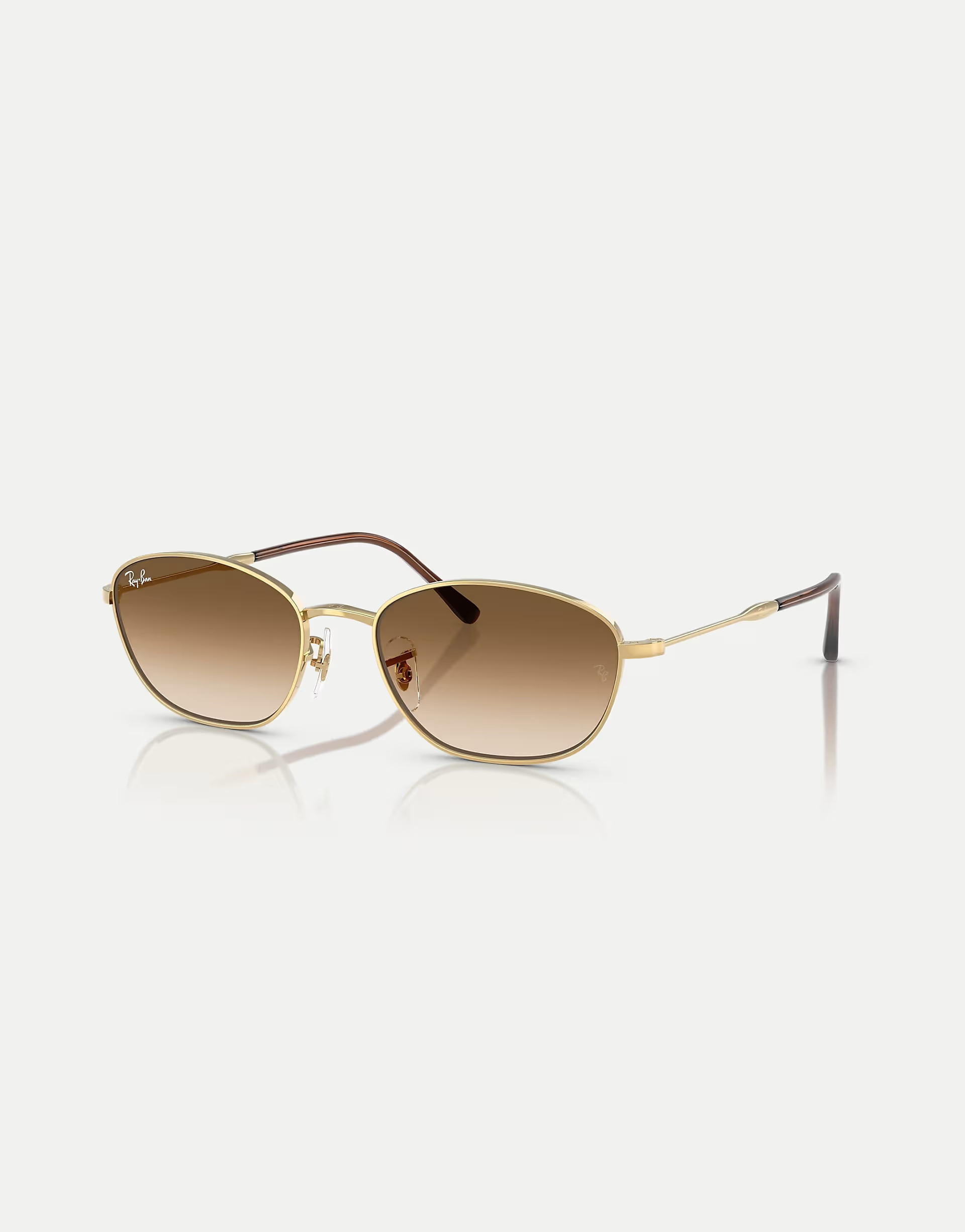 Ray-Ban Irregular sunglasses with brown lens in arista gold | ASOS (Global)