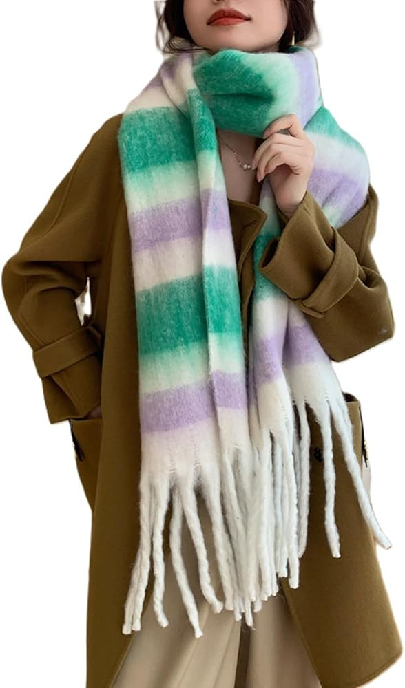 Wander Agio Winter Women Warm Scarf Long Shawl Large Scarves Cold Weather Thicker Blanket Wrap Co... | Amazon (US)