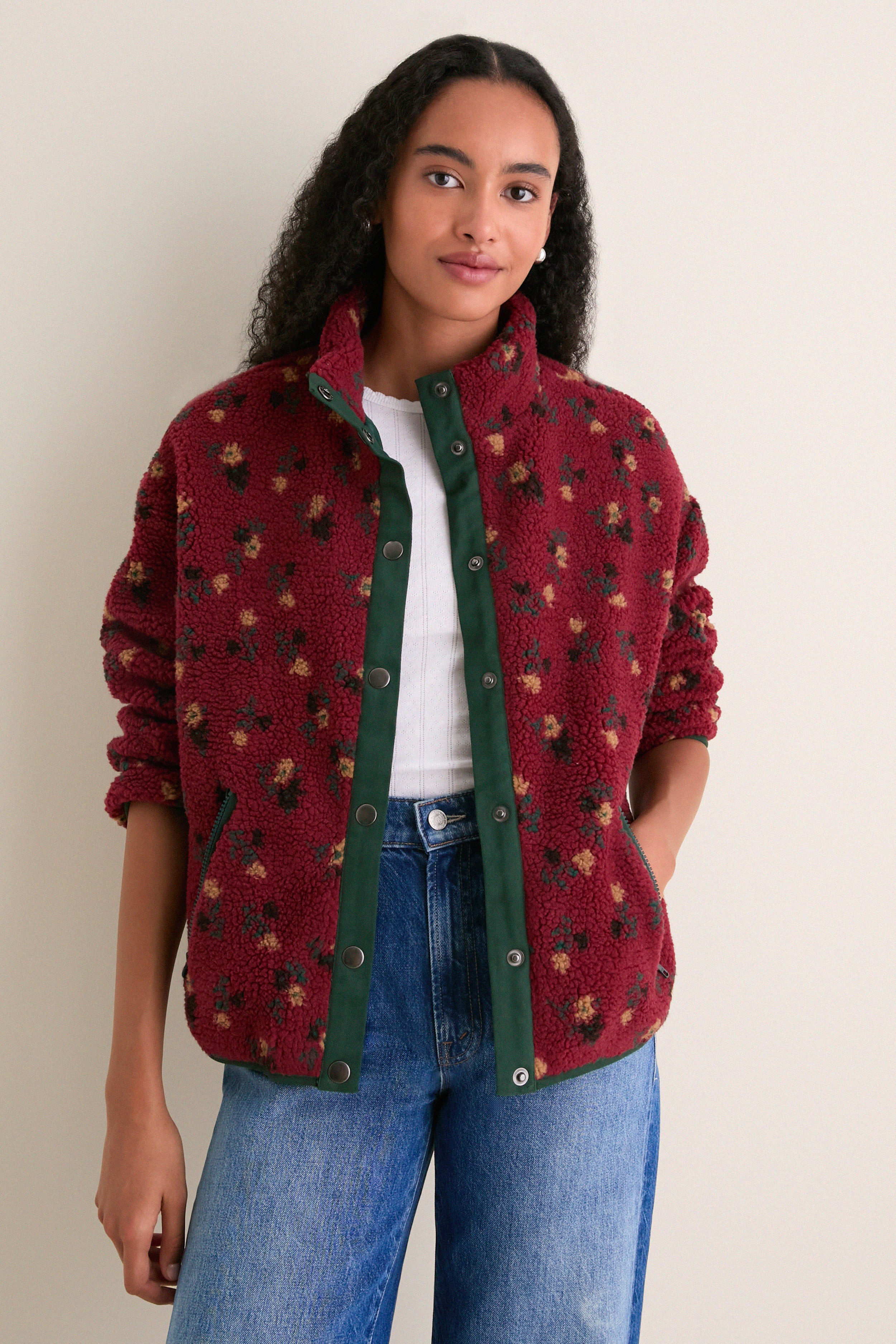 Burgundy Aliza Fleece Jacket | Tuckernuck (US)