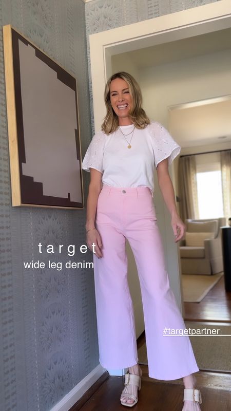 #ad Wow these jeans! Blown away by the fit ( hello stretch and length! ) and the colors available are perfect for spring. Seriously some of the comfiest wide legs I have tried. I always size UP one in wide legs ( in a 4 ) 🫶🏻 comment “TARGET” for the jeans and looks to be sent to you! 

See more great spring picks from Target now on my LTK 🙌🏻 
@targetstyle @target #targetpartner #targetstyle

#LTKfindsunder50 #LTKVideo #LTKstyletip