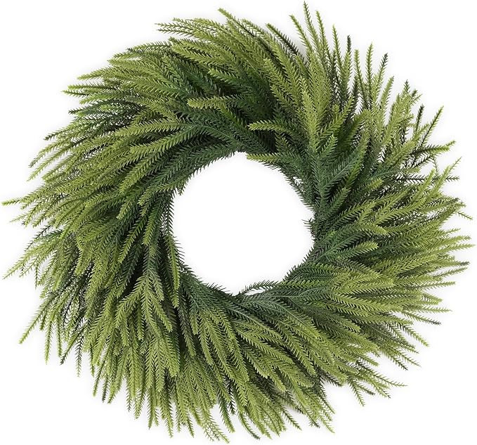26 inch Norfolk Pine Wreath, Realistic Christmas Wreath for Front Door,Artificial Real Touch Gree... | Amazon (US)