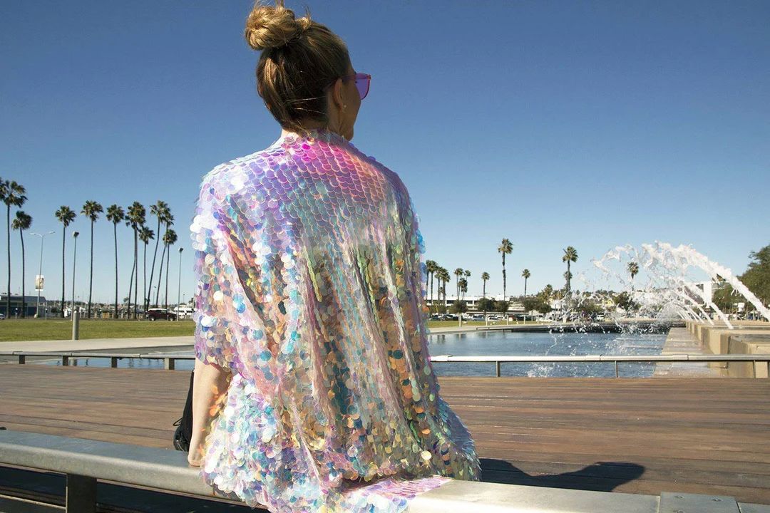 Mermaid Iridescent Jumbo Sequin Kimono for Women | Etsy (US)
