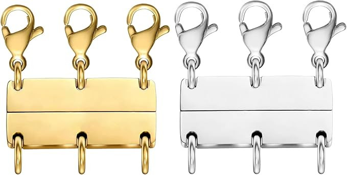 Necklace Separator for Layering Multi Necklace Layering Clasp Gold and Silver Magnetic Necklace C... | Amazon (US)