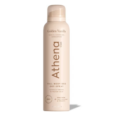 Athena Club Dry Touch Deo Body Spray Golden Vanilla - 4oz: Under Arm, Fresh Scent | Target