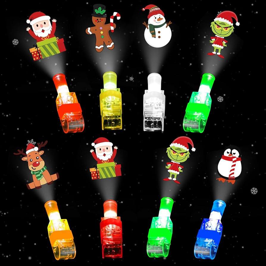 Christmas Party Favors, 36PCS LED Light Up Finger Lights Party Supplies, Glow in the Dark Christmas Toys Bulk for Stocking Stuffers, Christmas Classroom Prizes Non Candy Gift | Amazon (US)
