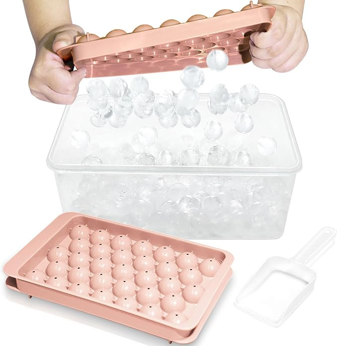 WIBIMEN Ice Cube Tray with Lid and Bin - Round Ice Trays for Freezer with Lid - Ice Cube Trays fo... | Amazon (US)