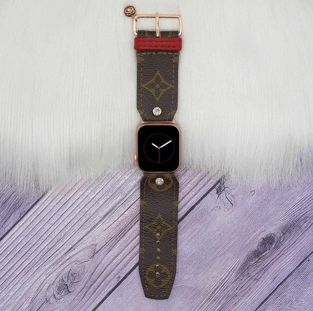 Limited Edition Sivella Band in Upcycled LV Monogram with Red Accents | Sparkl