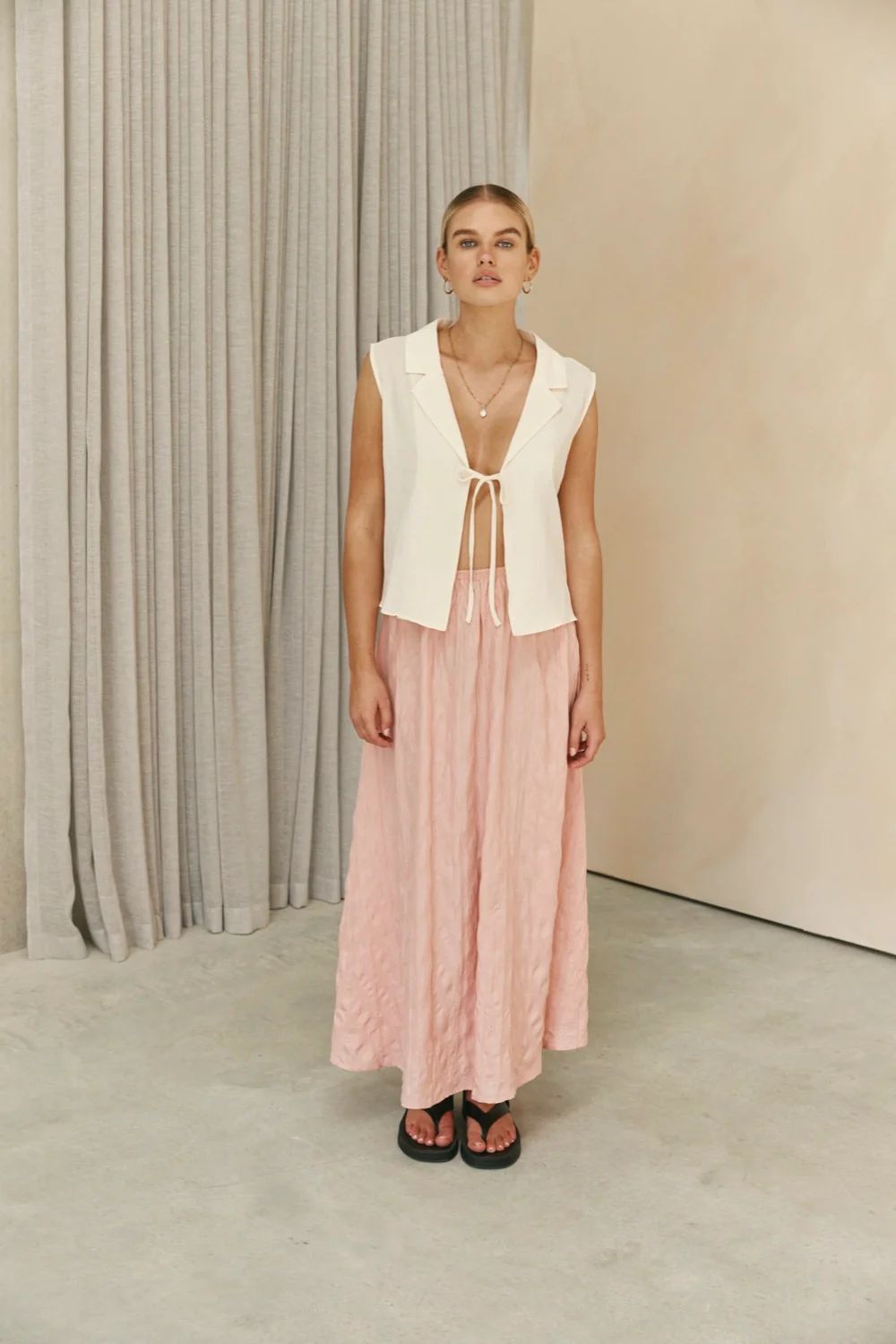 Solara Midi Skirt Pink | VRG Grl