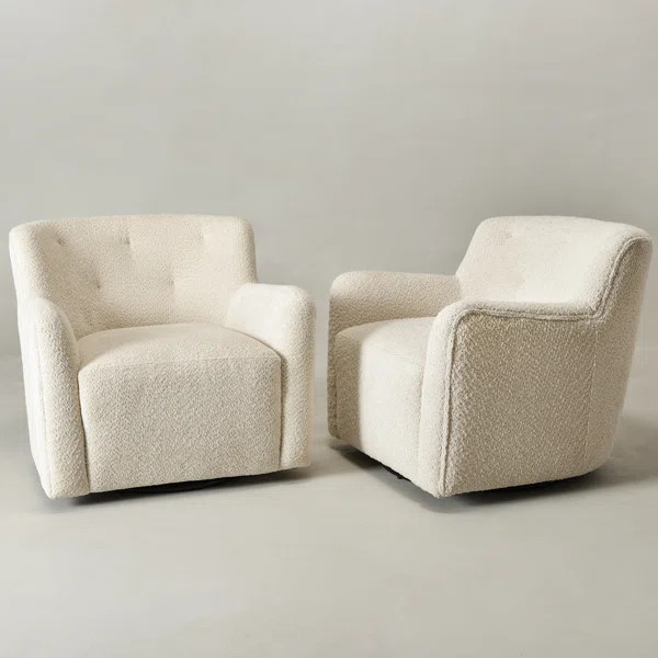 Fae 32.5" Wide Chenille Upholstered Swivel Accent Armchair | Wayfair North America