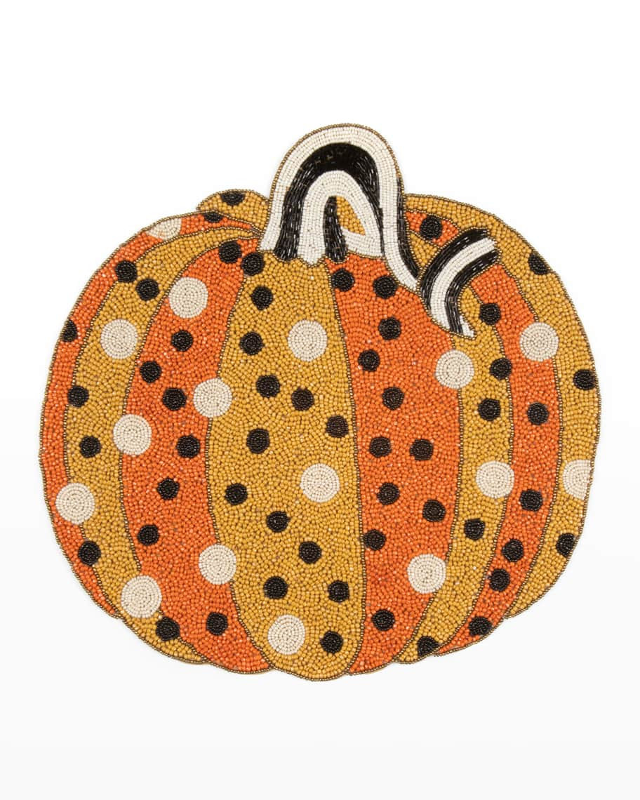 MacKenzie-Childs Beaded Polka-Dot Pumpkin Placemat | Neiman Marcus