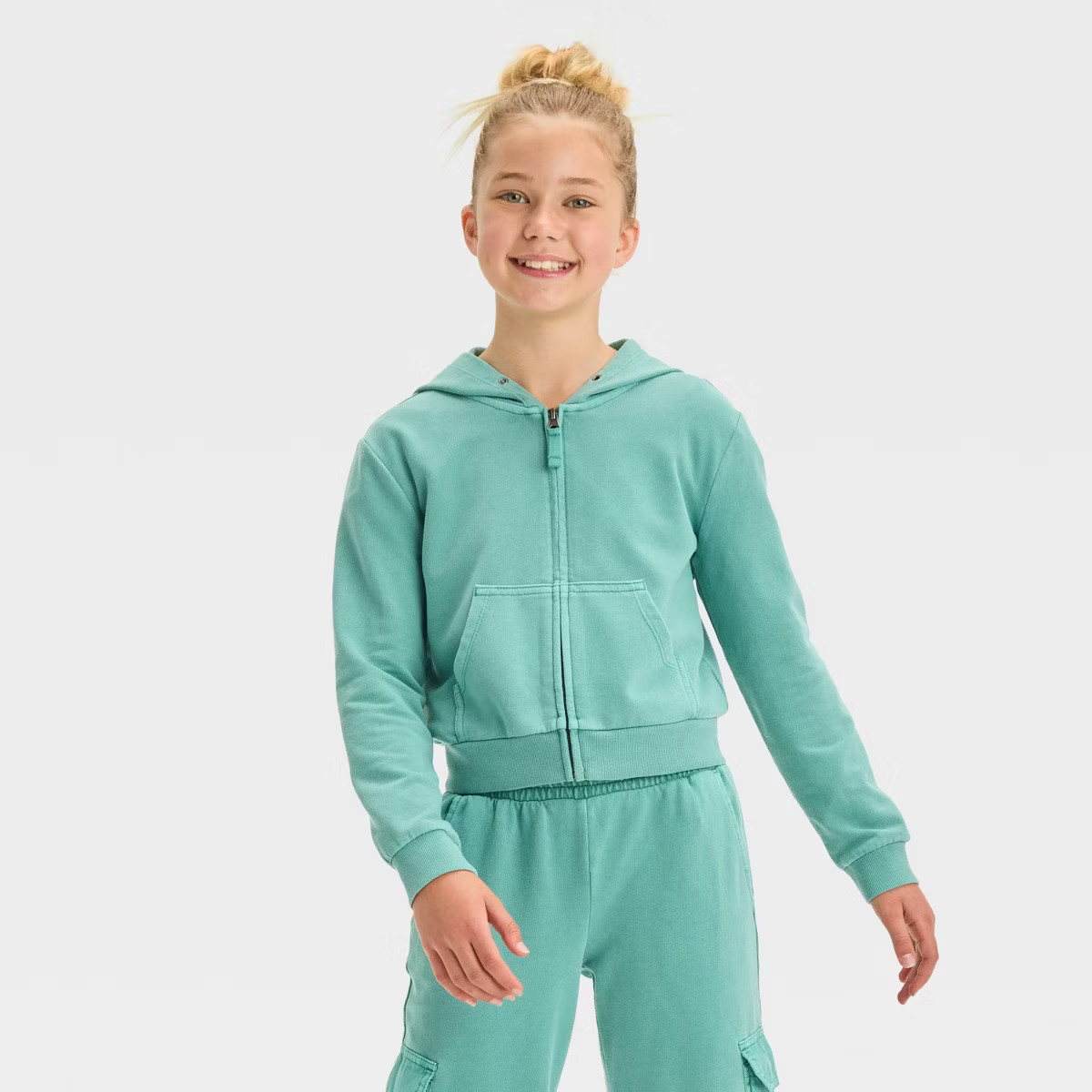 Girls' French Terry Zip-Up Hoodie Sweatshirt - Cat & Jack™ | Target