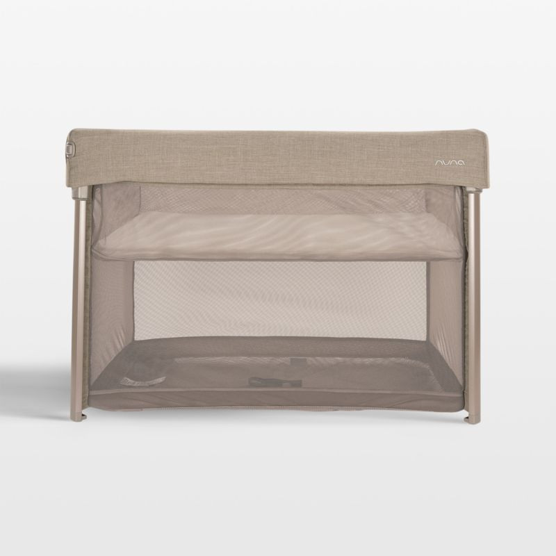 Nuna PAAL Cedar Brown Playard and Bassinet | Crate & Kids | Crate & Barrel