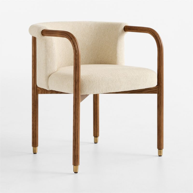 Advantage Ivory Upholstered Wood Dining Armchair by Venus Williams | Crate & Barrel
