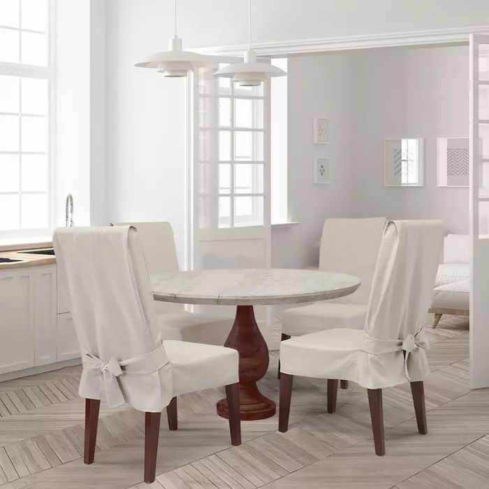 Farmhouse Basketweave Dining Room Chair Slipcover - Sure Fit | Target