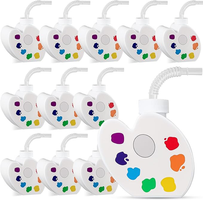 Sratte 12 Pieces Art Themed Party Supplies, Paint Party Gift Favor, 10 oz Plastic Palette Shape C... | Amazon (US)